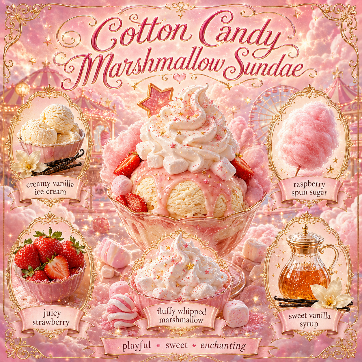 Cotton Candy Marshmallow Sundae