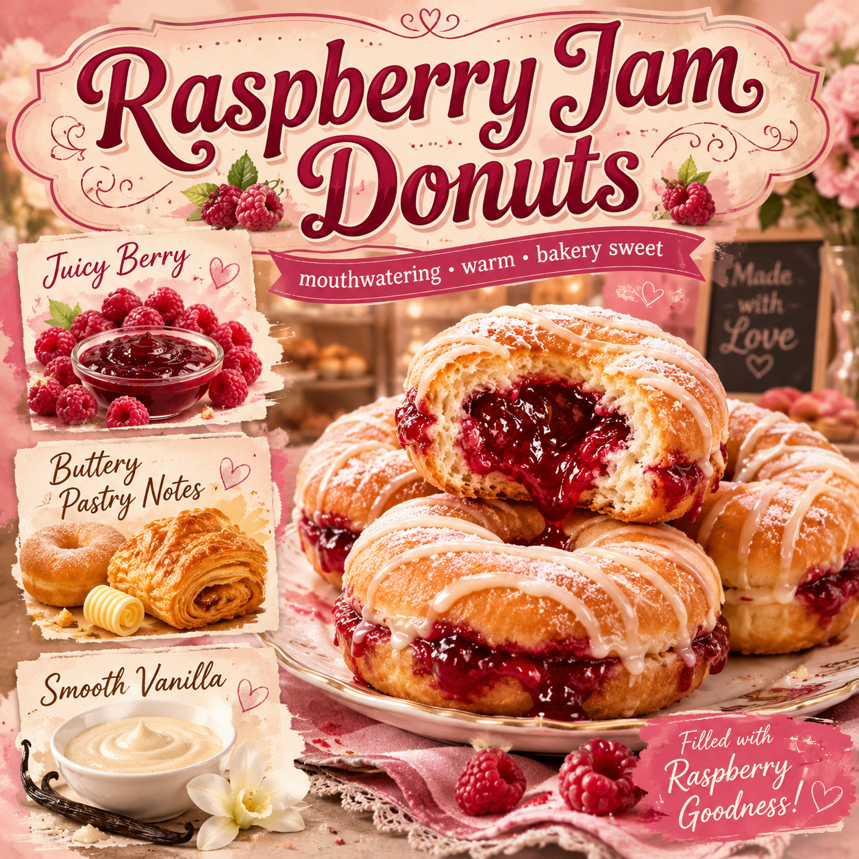 Raspberry Jam Donuts