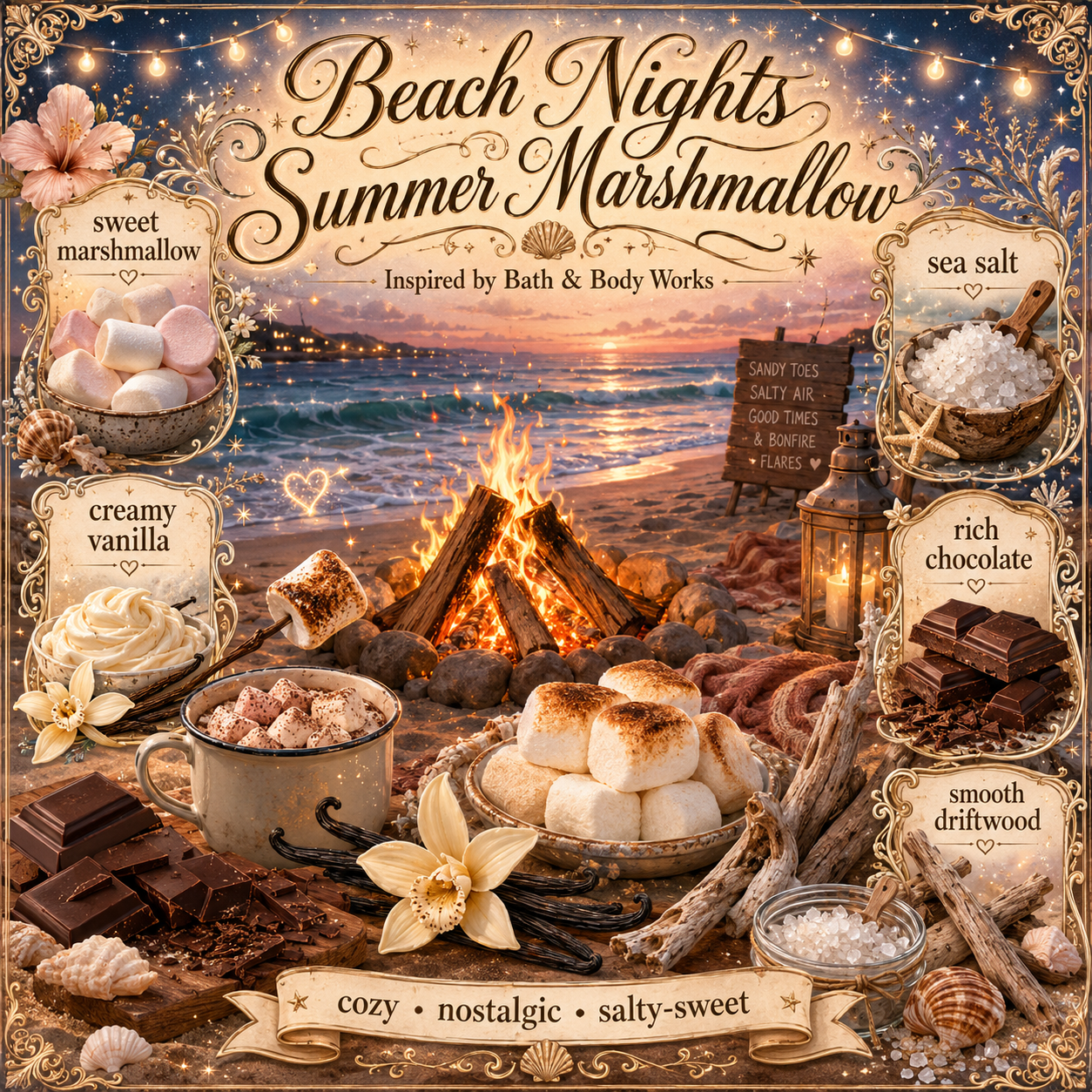 HSBS Inspired by Beach Nights Summer Marshmallow (Bath & Body Works)
